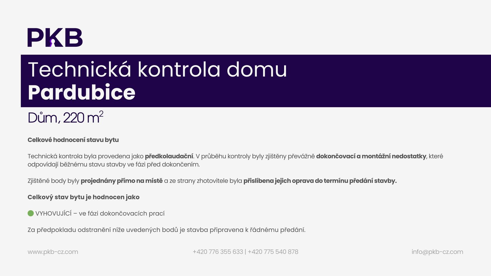 Ukázka inspekční zprávy